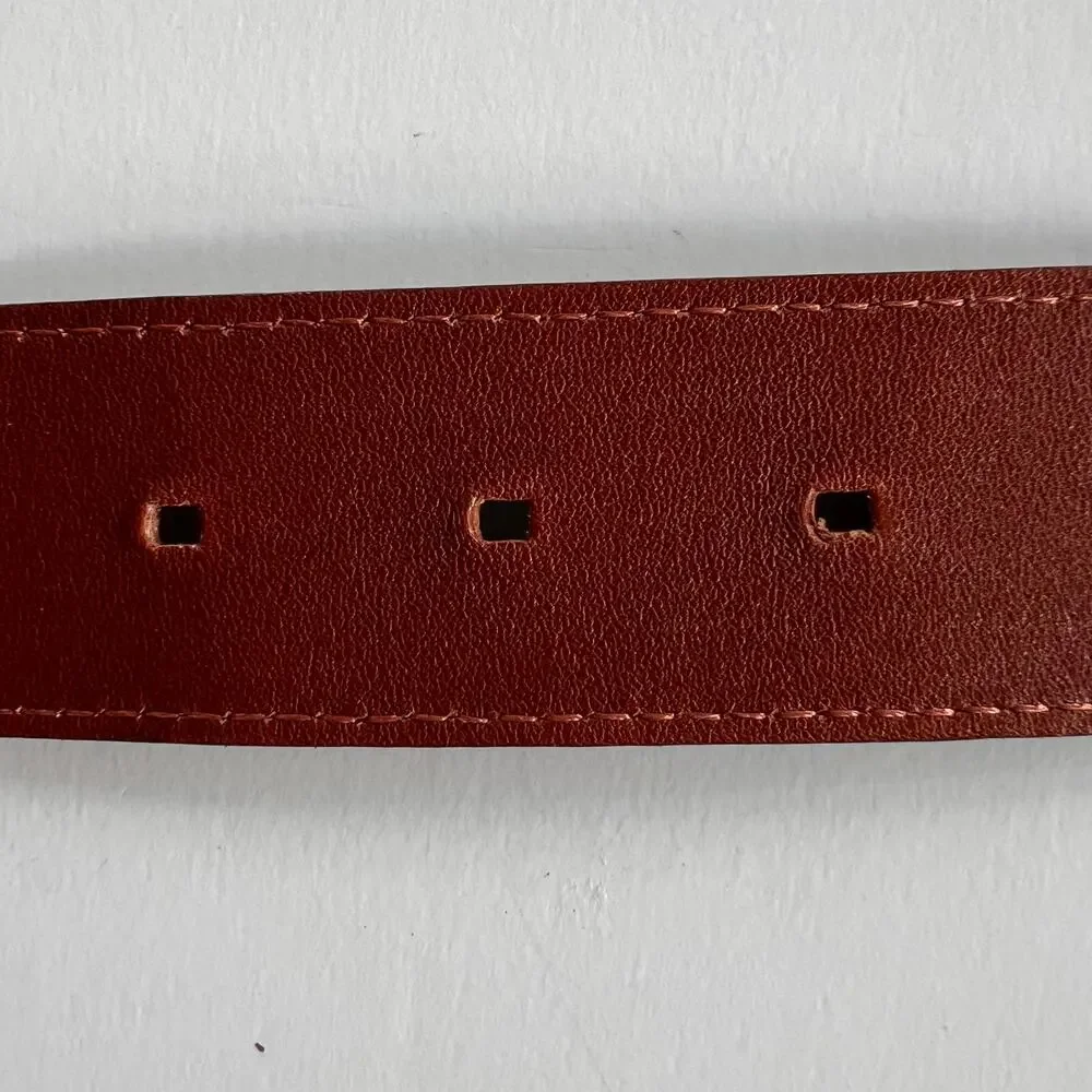 Tommy Hilfiger Brown Embossed Leather Belt Croc Print Size S Made in Turkey